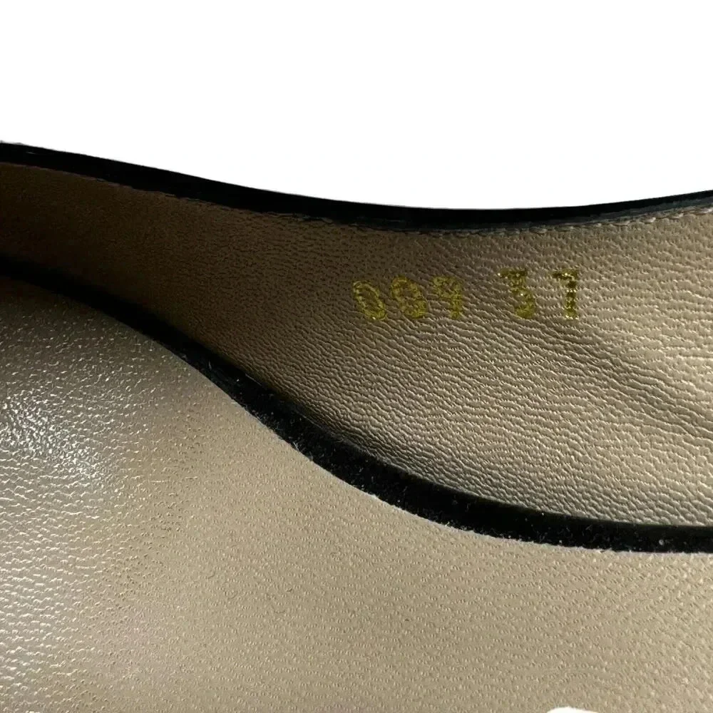Valentino Garavani size 7 37 Espadrille Wedge Black patent leather sandal w/box